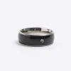 Black stainless steel diamante ring