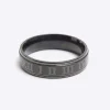 Black stainless steel roman band ring