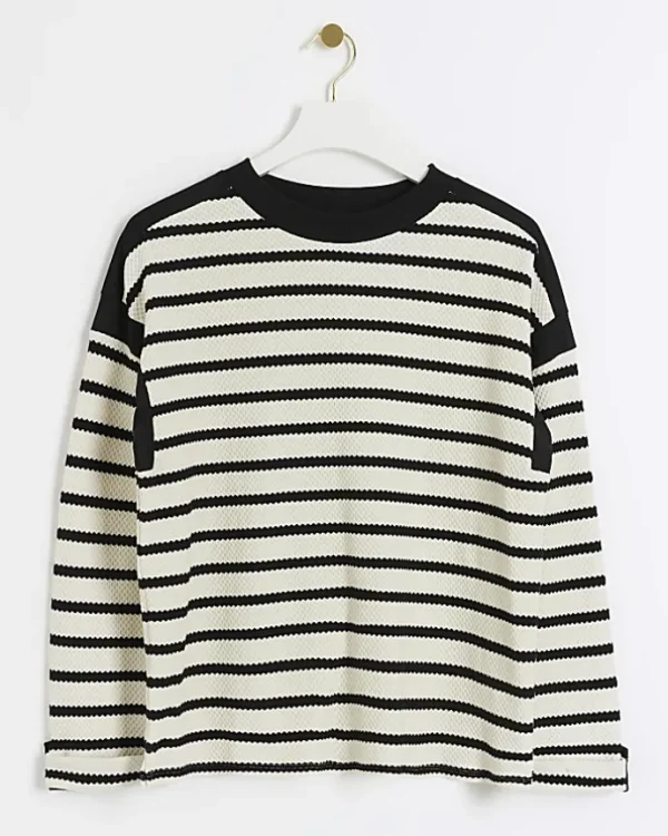 Black stripe long sleeve sweatshirt