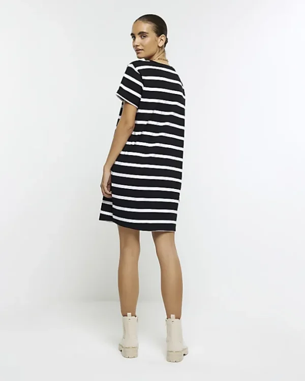 Black stripe t-shirt mini dress