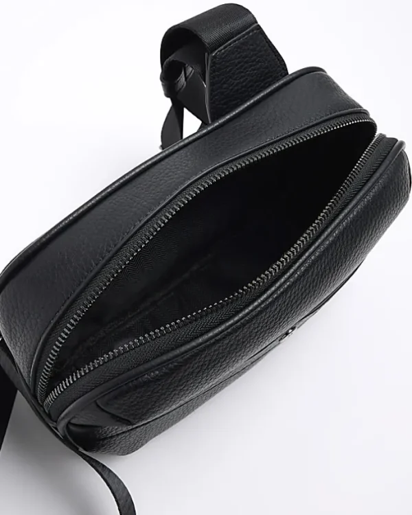 Black tumbled cross body bag