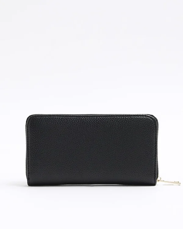Black woven pouch purse
