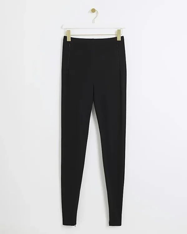 Black zip hem leggings