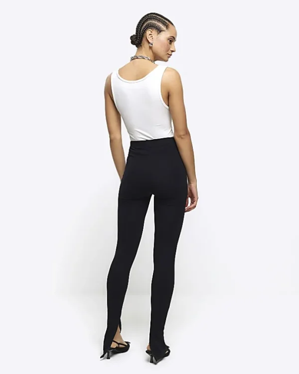 Black zip hem leggings