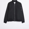 Black zip through bomber jacket