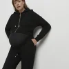 Black zip up maternity hoodie