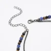 Blue beaded multirow necklace