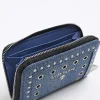 Blue denim studded purse