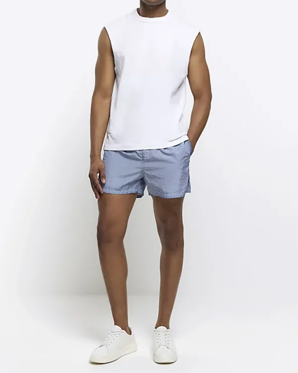 Blue elasticated swim shorts