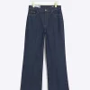 Blue high rise wide leg jeans