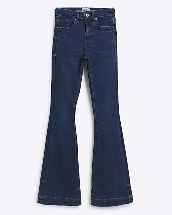 Blue high waist flare jeans