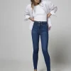 Blue high waisted bum sculpt skinny jeans