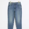 Blue high waisted bum sculpt mom jeans