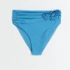 Blue high waisted corsage bikini bottoms