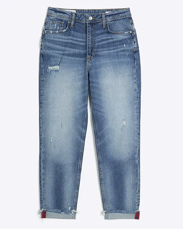 Blue high waisted sculpt mom jeans