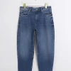 Blue high waisted tapered jeans