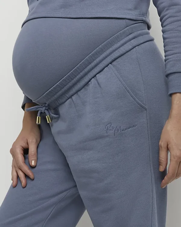 Blue maternity joggers