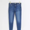 Blue mid rise bum sculpt skinny jeans