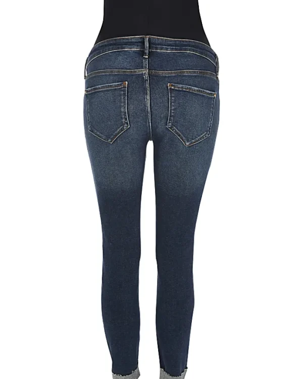 Blue Molly ripped maternity skinny jeans