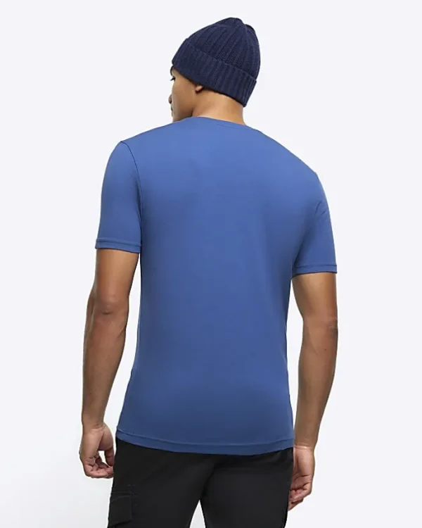 Blue muscle fit t-shirt