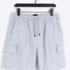 Blue regular fit cargo shorts