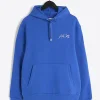 Blue regular fit script graphic hoodie