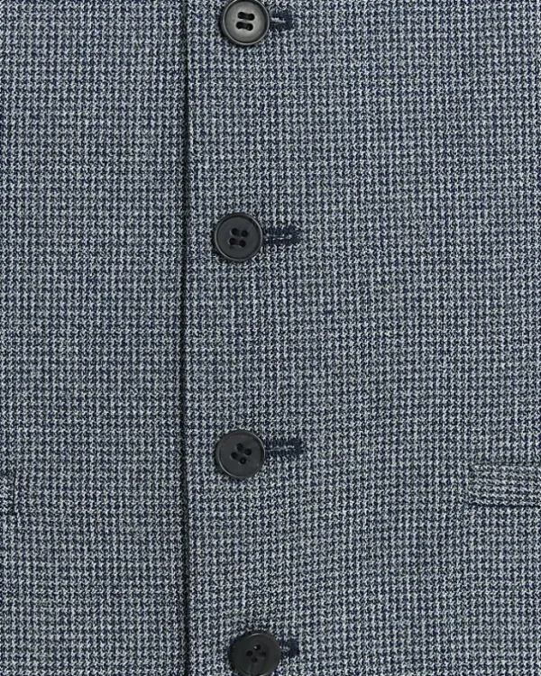 Blue skinny fit dogtooth waistcoat