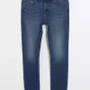 Blue skinny fit faded jeans