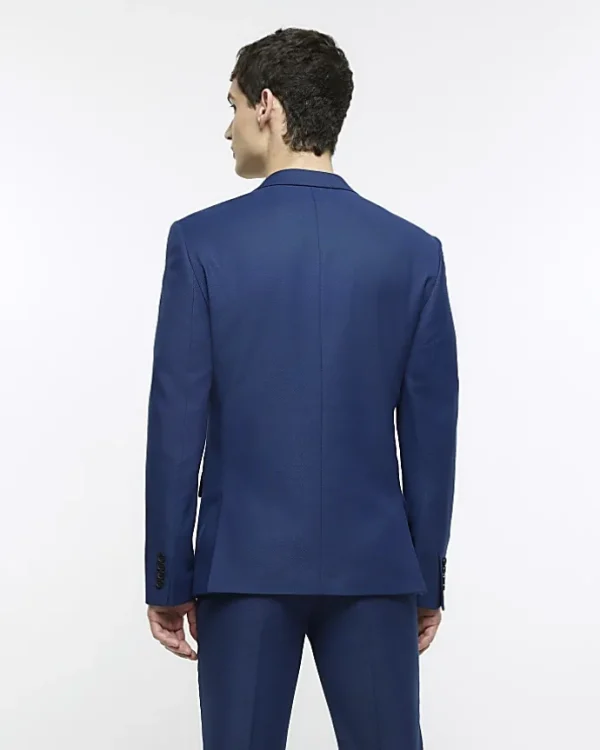 Blue skinny fit suit jacket