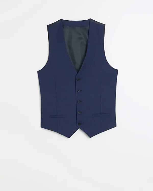 Blue skinny fit suit jacket