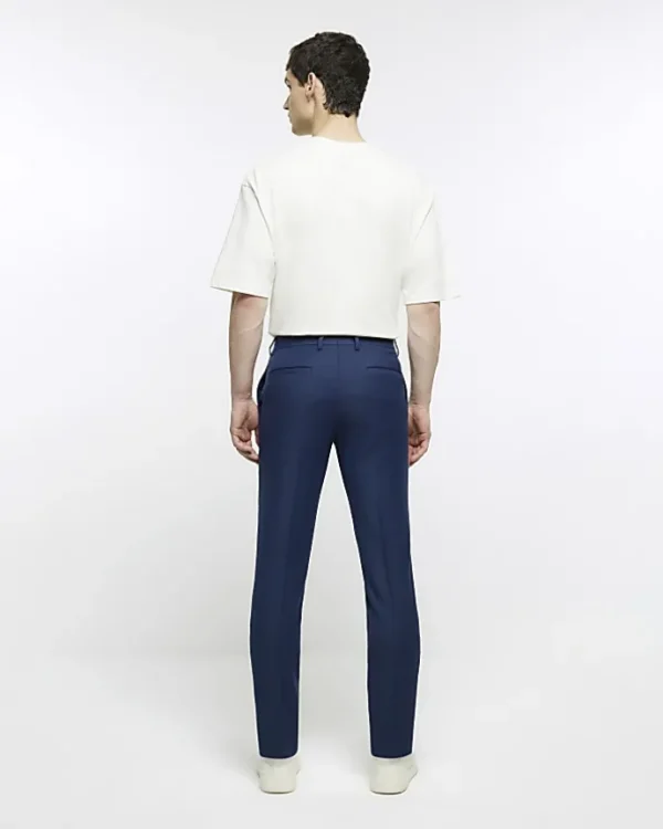 Blue skinny fit suit trousers