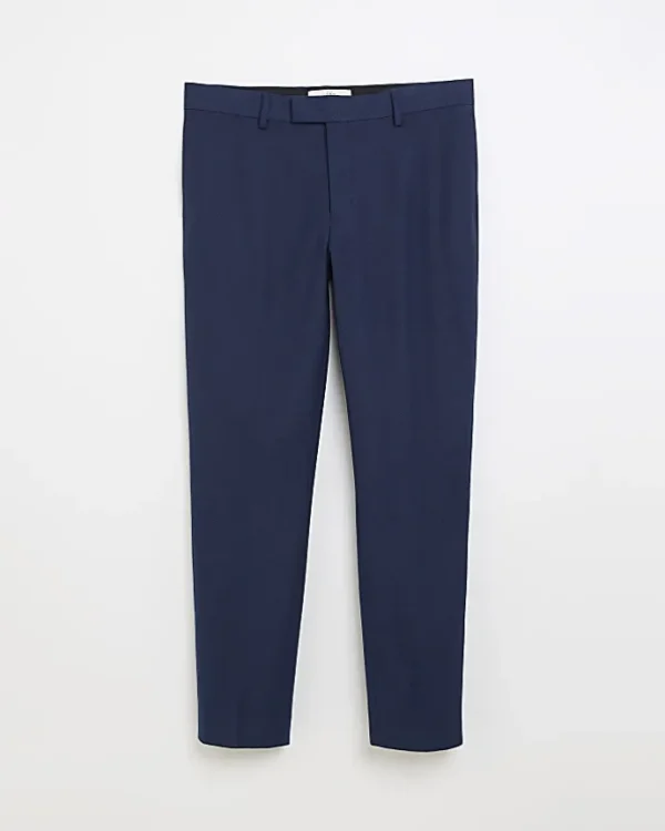 Blue skinny fit suit trousers