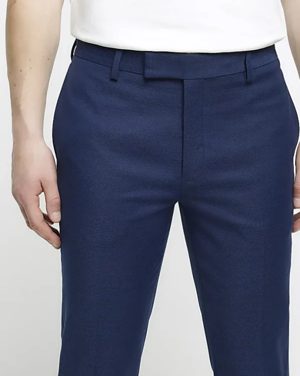 Blue skinny fit suit trousers