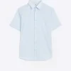 Blue slim fit short sleeve shirt