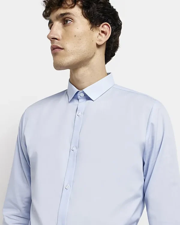 Blue slim fit smart shirt multipack