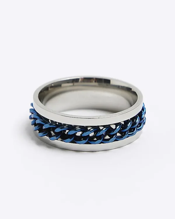 Blue stainless steel chain ring