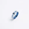 Blue stainless steel cross ring