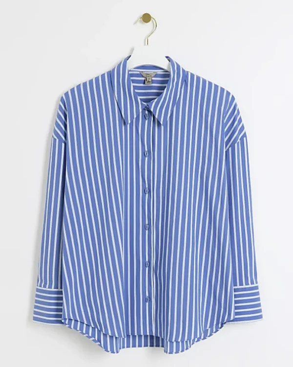 Blue stripe long sleeve shirt