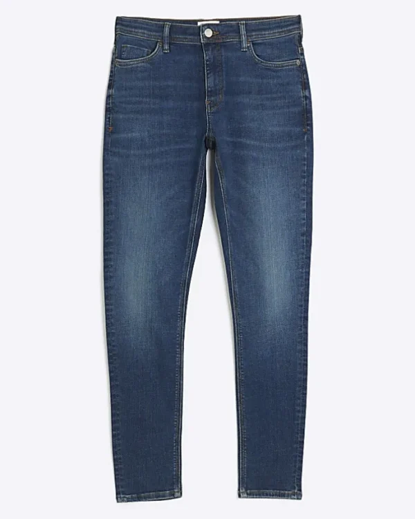 Blue super skinny fit spray on jeans