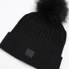 Boys Black Pom Pom Beanie Hat