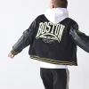 Boys navy embroidered varsity bomber jacket