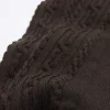 Brown cable knit frill ankle socks