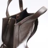 Brown embossed cross body tote bag