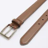 Brown faux leather buckle belt