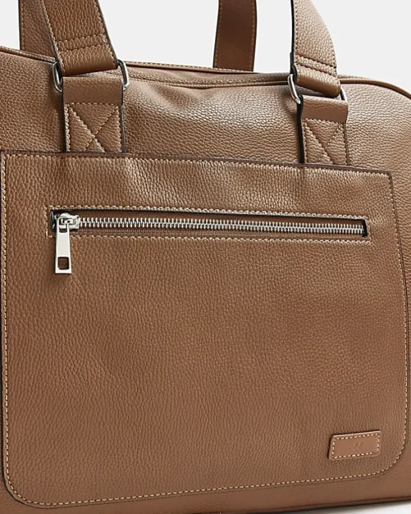 Brown faux leather holdall