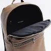 Brown faux leather rucksack