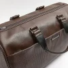 Brown faux leather Weave Holdall