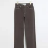 Brown high waisted relaxed straight fit jeans