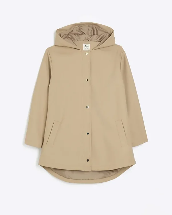 Brown Hooded Rain Coat