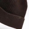 Brown knitted rib beanie